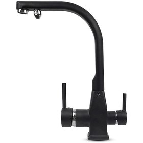 Resim Su Arıtma Cihazı İçin 3 Yollu Siyah Musluk 