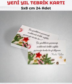 Resim Mutlu Yıllar Baskılı Tebrik Kartı Minik 5x8 Cm 