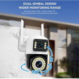 Resim Xindoker Qs-jq928ah Çift Lensli Wifi Bağlantılı Gece Görüşlü İnsan Takip Özellikli Güvenlik Kamerası 