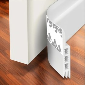 Resim 2 adet 119.38cm Güçlü Yapışkan Kapı Rüzgarlık - Gürültü, Soğuk Hava & Toz Engeller | İç ve Dış Kapılar ile Garaj Pencereleri için Kapı Altı Hava İzolasyon Bandı | Beyaz 