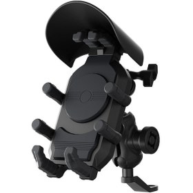 Resim Motosiklet Telefon Tutucu Anti-titreşim Anti Yağmur Ve Güneş Motosiklet Telefon Tutucu 360 Dönme 