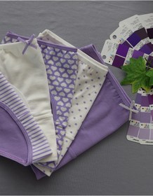 Resim ALYA UNDERWEAR Kız Çocuk - Garson Pamuklu Kumaş Lila Varyant Slip Külot 5'li Paket 