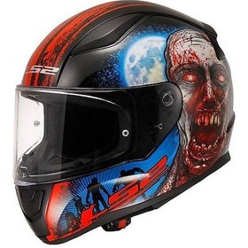 Resim Ls2 Rapıd Zombıe Motosiklet Kaskı Kırmızı-Mavi 
