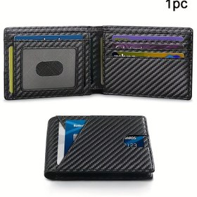 Resim 11 Kredi Kartı Yuvası Bulunan Erkek Cüzdanı Ultra İnce Suni Deri RFID Korumalı Erkek Ultra İnce Çift Katlı Cüzdan 