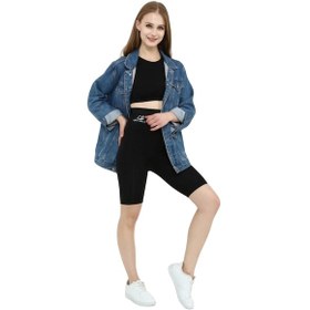 Resim Light Black 2 Beden Sıkılaştırıcı - Doğum Sonrası - Kısa Korse Şort Çift Katlı Korse Siyah 