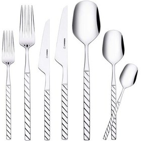 Resim Korkmaz Burma 84 Parça Çatal Kaşık Bıçak Seti A2141 Gri 