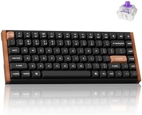 Resim Keychron K2 HE RGB Manyetik Switch 2.4 GHz Kablosuz İngilizce Ahşap Kenarlı Siyah Klavye 