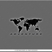 Resim Bay Etiket Rfbk12 Siyah Reflektif Basitlestirilmis Dunya Haritasi 