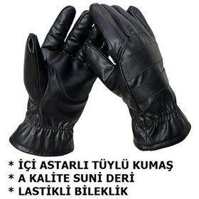Resim Motosiklet Eldiveni Kışlık Siyah A Kalite Tek Beden 