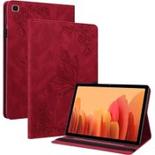 Resim Samsung Uyumlu Galaxy Tab A7 10.4 2020 Sm-t500/t505 Kelebek Çiçek Kabartmalı Deri Tablet Kılıfı 