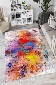 Resim Pastel Westa Kaymaz Tabanlı Yıkanabilir Antibakteriyel Dijital Baskı Pastel Halı Kilim, PS-6007A-WST-100X500 