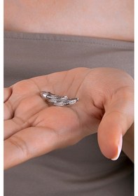 Resim 925 Ayar Gümüş Taşlı Tam Tur Halka Küpe 13mm Gümüş 