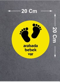 Resim Arabada Bebek Var Sticker - Araba Oto Motosiklet Karavan Sticker - 00001 20x20 Cm 
