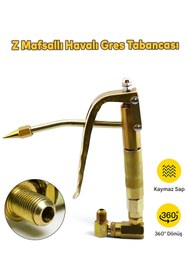 Resim Genel Markalar Havalı Çelik Yedek Pnömatik Yağlama Makinesi Gres Gresleme Tabancası Pompası Aleti Z Mafsallı 