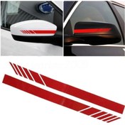 Resim Sticker World Yan Ayna Şerit Sticker Sağ-sol 20*3 Cm Kırmızı 