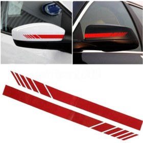 Resim Sticker World Yan Ayna Şerit Sticker Sağ-sol 20*3 Cm Kırmızı 