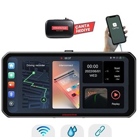 Resim Knmaster Motoplay 1000 6.25" Kablosuz CarPlay - Android Auto Destekli Motosiklet Multimedya Ekranı 
