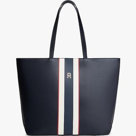 Resim Tommy Hilfiger TH Latam Corporate Tote Çanta, Standart, AW0AW18318, Gözyüzü Mavisi, Kadın 