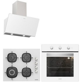 Resim Silverline BO6503W01 - CS5629W01- 3457 Soho 60 Beyaz Cam Ankastre Set 