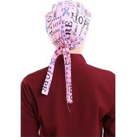 Resim Pembe Love Desenli Tesettür Cerrahi Bone​​​​​​​ - Tesettür Doktor-9003 Love Pembe-Standart 