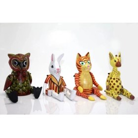 Resim HERŞEYBURDAMODA Ahşap Salanan Hayvan Figürü No:1 