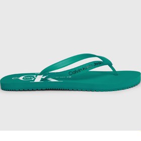 Resim Calvin Klein Beyaz - Turkuaz Erkek Plaj Terliği BEACH SANDAL MONOGRAM TPU 
