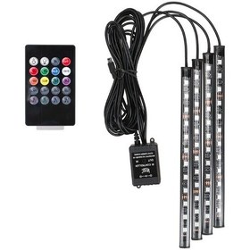 Resim 24 Volt Araç İçi Ayak Altı Sese Ve Müziğe Duyarlı Kumandalı Rgb L 