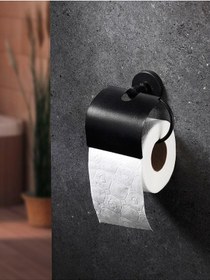 Resim Yapışkanlı Siyah Geniş Kapaklı Tuvalet Kağıtlığı Wc Kağıtlık Tuvalet Kağıdı Askısı Acı Kahve 