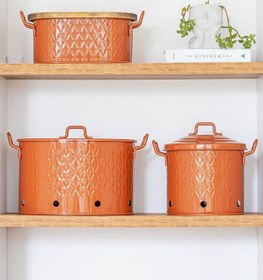 Resim The Mia Prizma Patates & Soğan Kabı 2 Hazneli Terracota 