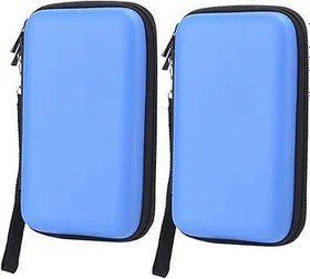 Resim PUSOKEI 2 Adet EVA Koruyucu Sert Kılıf, Taşınabilir Çizilmeye Dayanıklı Saklama Çantası, Elastik Tutkal Çerçevesi, 3ds XL/3ds ll/3ds Oyun Makinesi için (Mavi) 