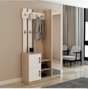 Resim Afillibebek Afilli Nova Kapaklı Aynalı Portmanto Vestiyer Tamamı Mdflam 