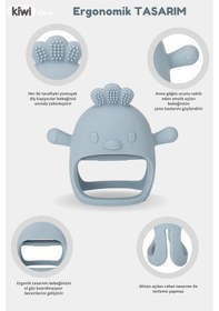 Resim Kiwi 2 İn 1 Chicken - Marmot Tutması Kolay Diş Kaşıyıcı Seti Alman Tasarım Beige 