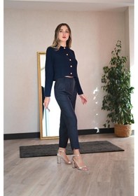 Resim Lemajh Çizgili Havuç Pantolon Lacivert-lacivert Lacivert 