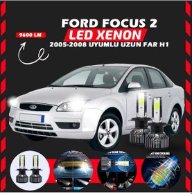 Resim Ford Focus 2 2005-2008 Uzun Far Uyumlu Şimşek Etkili Led Xenon Pro Series H1 