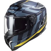 Resim Ls2 Challenger C Flames Siyah - Karbon - Sarı Kask 