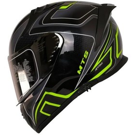 Resim Motoanl Ece 22.r06 Sertifikalı Double Vizör Full Face Kask Arrow Siyah Sarı 
