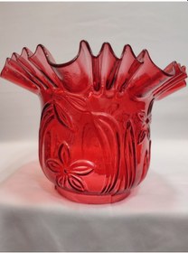 Resim Kıvırcık Avize Camı.tam Kırmızı Renkte.alt Çap:10,00cm-h:15,50cm Kırmızı 