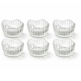 Resim 6 Lı Cam Kase Sunumluk Çerezlik Asimetrik Tabak 10 6cm Şeffaf 