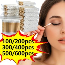 Resim 100/200/300/400/500 Adet Çift Taraflı Temizlik Çubuğu, Kulak Temizliği, Makyaj ve Ev Temizliği İçin Uygun, Hijyenik Tek Kullanımlık Paketleme, Çok Amaçlı Kulak Temizleme Aracı, Makyaj ve Temizleme Aleti, Kişisel Bakım ve Ev İhtiyaçları için Tercih Edilen 