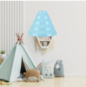 Resim Bolton Tekli Mavi Mika Sarkıt Çocuk Odası Avize Antre Hol Cafe Aydınlatma Mavi 