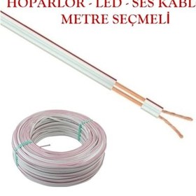 Resim 2X0,75 Kordon Şeritli Beyaz Kablo Metre Seçmeli Ücretsiz Kargo 