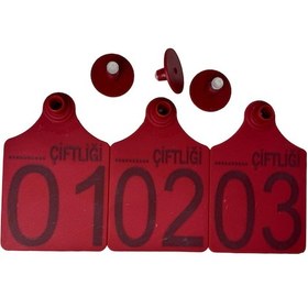 Resim 200 Adet Kırmızı Xl Büyükboy Hayvan Küpesi Pens Ucu Hediye 