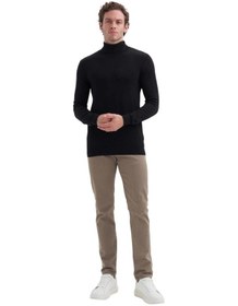 Resim Cazador Pamuk Kumaş Slim Fit Basic Tam Balıkçı Kazak Siyah 
