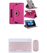 Resim corcishop Hometech Alfa 10LA 10.1 inç Kılıf Universal Standlı Kablosuz Bluetooth Klavye Mouse Set 