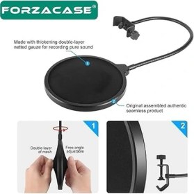 Resim Çift Katmanlı Stüdyo Için Mikrofon Pop Filtre Canlı Yayın, Müzik Pop Filter - FC1089 