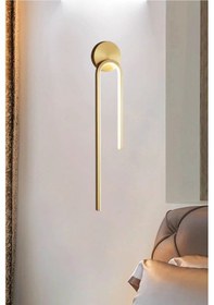 Resim Modern Kablosuz Gold Led Pilli Aplik, Duvar Aplik Ve İç Mekan Aplik Çok Renkli 