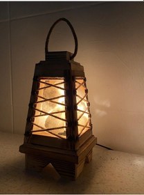 Resim Ahşap Dekoratif Deniz Feneri Tuz Lambası 