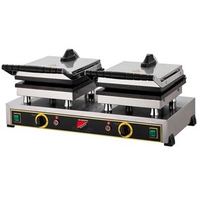 Resim Işıkgaz Silver Endüstriyel Elektrikli Çiçek Kare Waffle Makinesi 