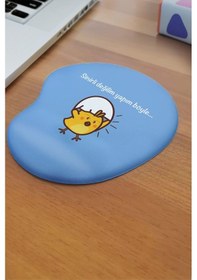 Resim Mouse Pad Baskılı Bilek Destekli Sinirli Civciv Mousepad 