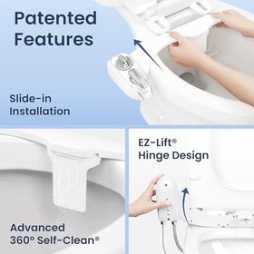 Resim LUXE Bidet NEO 320 Plus - Yeni Nesil Sıcak Su Bide Klozet Kapağı Eklentisi, Yenilikçi EZ-Kaldırma Menteşeleri, Çift Nozullu ve 360° Kendini Temizleme Modu (Beyaz) 